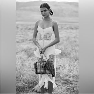 NWT For Love & Lemons Romantic Lovebird Lace Mint Green Ruffle Midi Dress